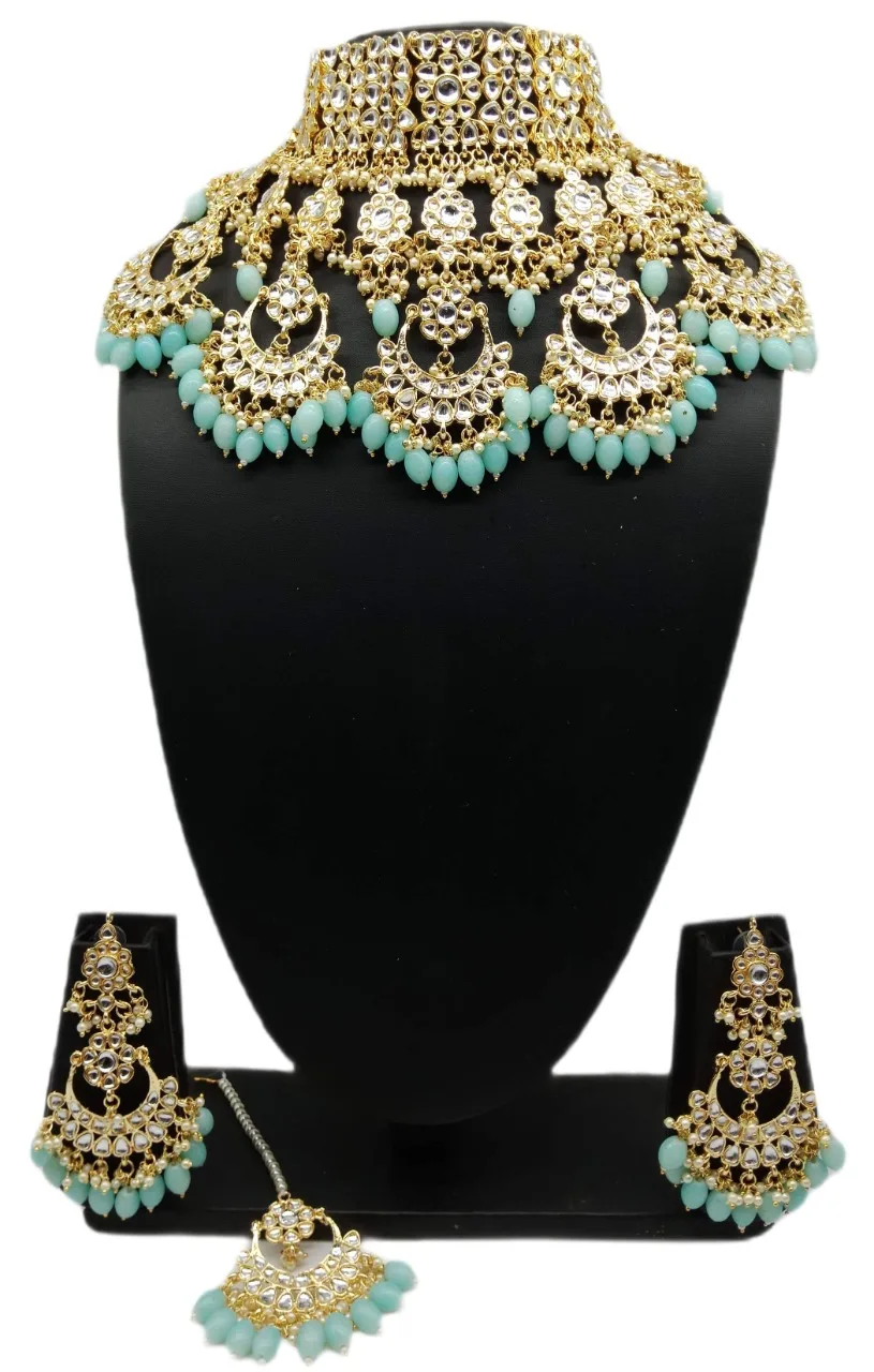 Bijoux Wedding Jewellery Ethnic Choker Necklace With Latest Design Bridal Kundan Polki American Diamond Jewelry For Women