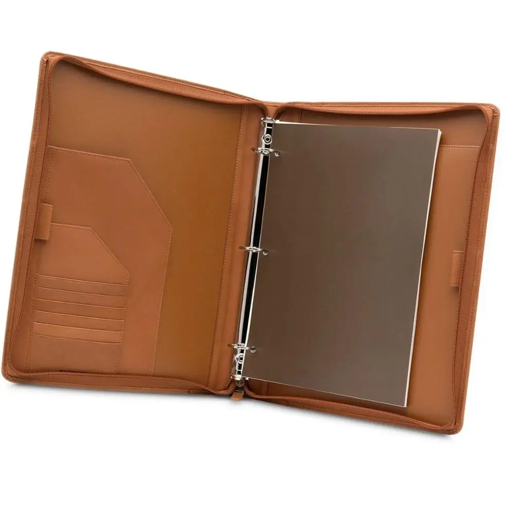 Metal Ring Binder Mechanism with Large Capacity / A6 Leather Ring Binder Folder / New Customizable Mini 3 Ring Binder