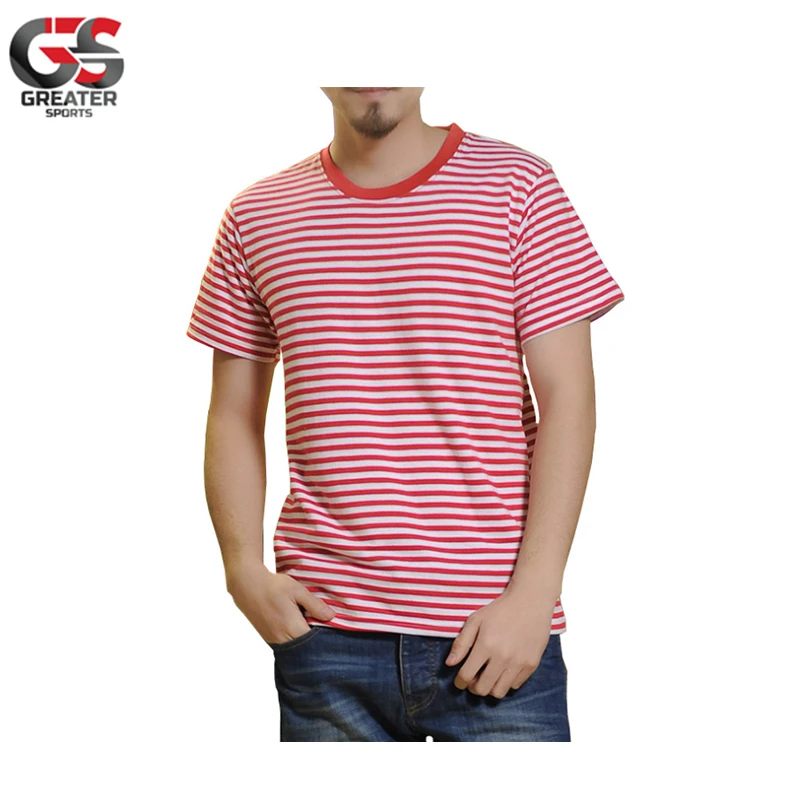  Черно-белая полосатая футболка дешевая хлопковая дизайнерская от производителя мужская с индивидуальным принтом