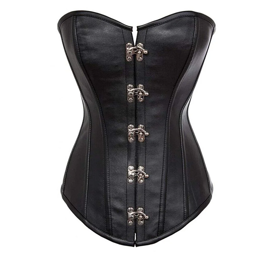 Женский Готический кружевной корсет бюстье бюстгальтер из искусственной кожи нижнее
