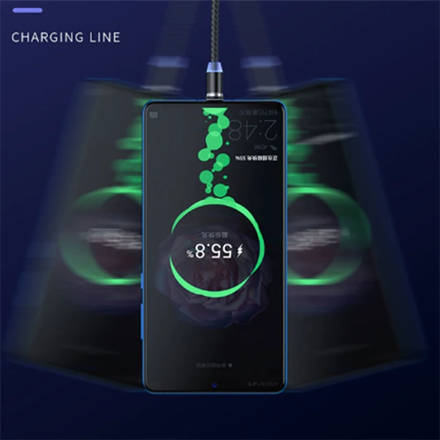 Бесплатная доставка UUTEK UC001-2M usb кабель 2021 новый продукт 2 м/6 футов Лучшая Продажа нейлоновый Плетеный светодиодный магнитный USB для зарядки