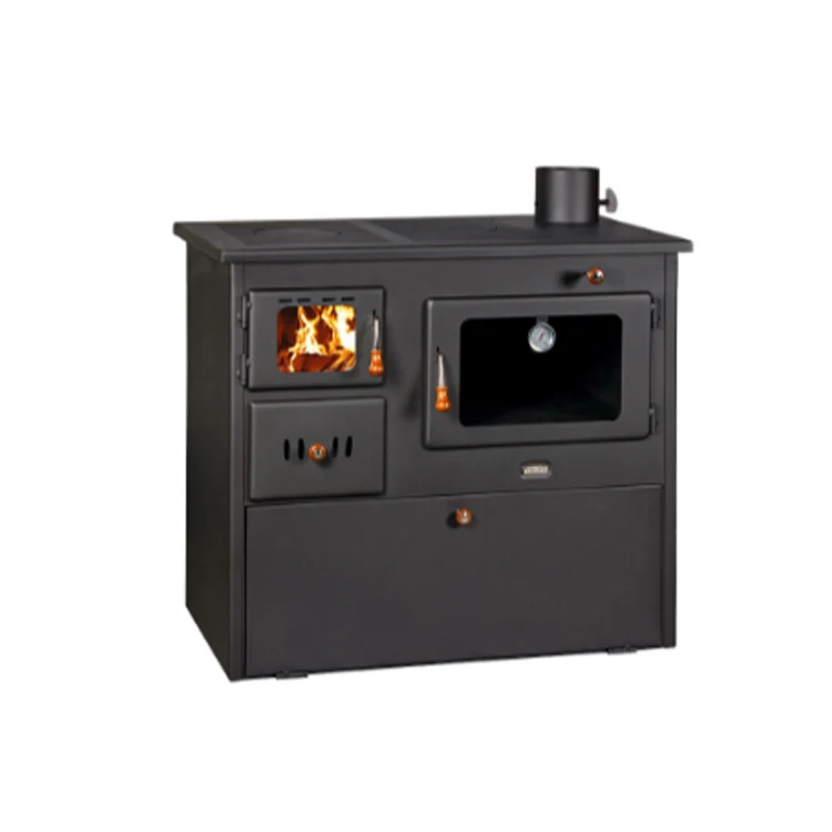 Best Selling High Performance Good 75% Efficiency Modern Design Free Standing Type Wood Burning Cooking Stove Exporter