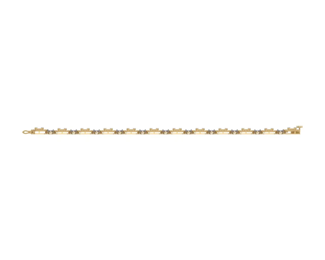 14KT baguette Bracelet for women  in SI Diamonds