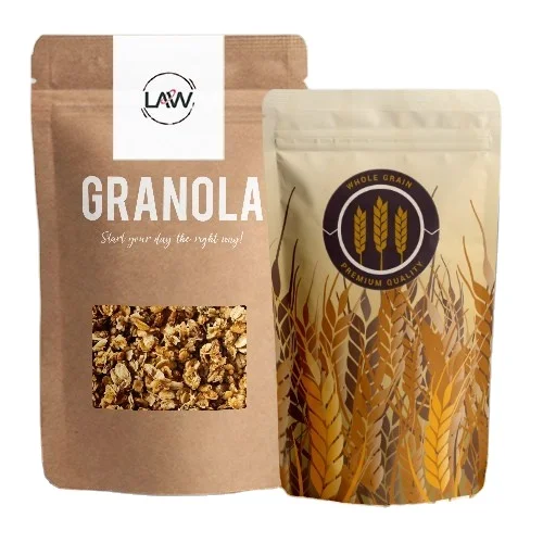 Пакеты для бара Granola Doypack пластиковые пакеты с застежкой-молнией и окошком полиэтиленовые мешочки-подставки закусок на заказ