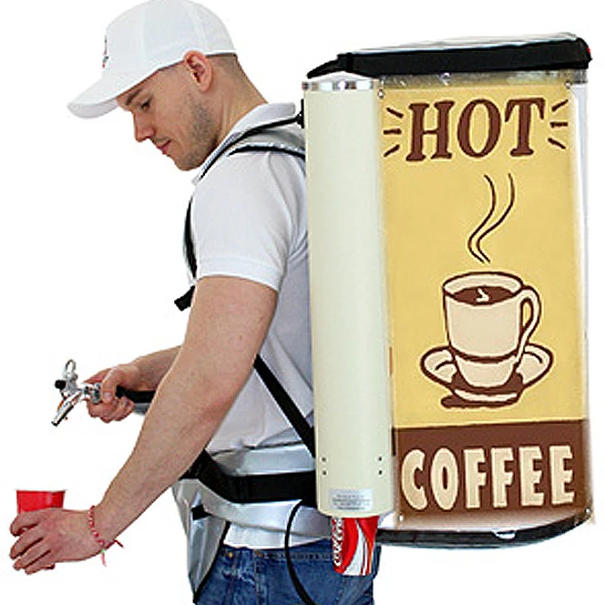 Backpack Coffee Dispenser Dispense hot coffee 19 Liter Beer Cola Coffee - vendor vending seller  hawker  mobile  portable