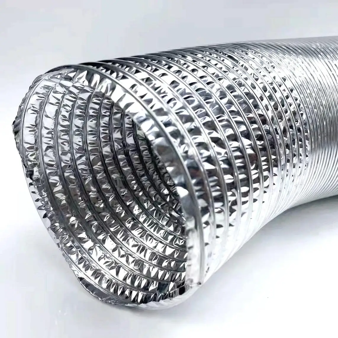 8ft Non-insulated aluminium flexible duct connector flexible air ducts with double aluminum foil