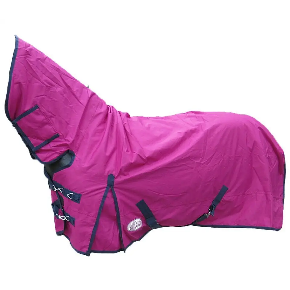 Medium Weight 200g 600D Turnout Rugs for Horses Full Neck Water Proof Fixed Combo with Nylon Lining and Cotton Filling