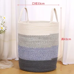 Large Woven Cotton Rope Laundry Basket Organizer Dirty Clothes Hamper with Handle for Nursery