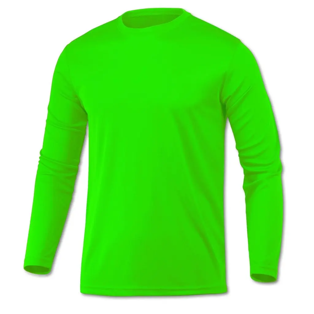Зеленый цвет высокое качество ориентированная на экспорт футболка с круглым вырезом и длинным рукавом оптовая цена Мужская из