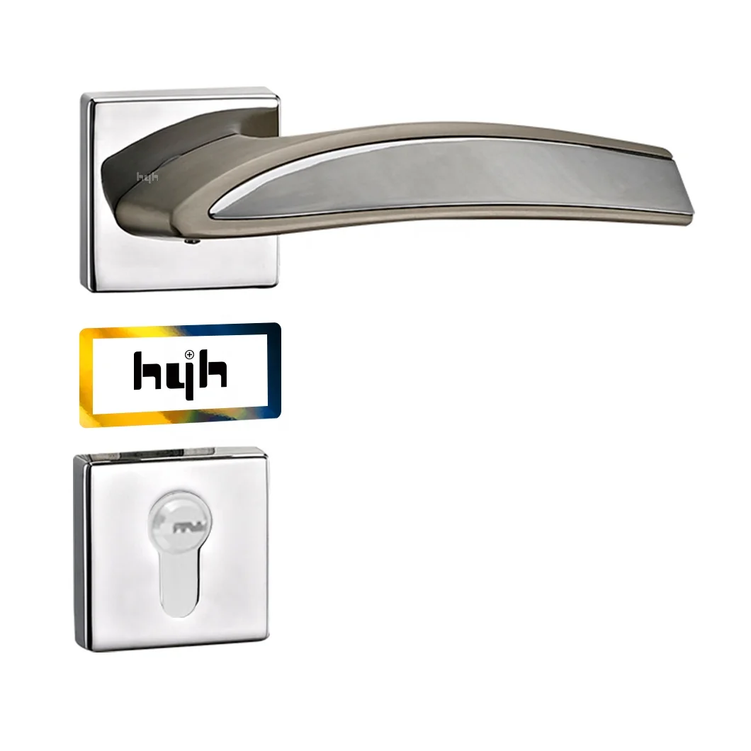 Guangdong-hyh Hardware Zinc Alloy Minimalist Interior Door Handle Lock For Continental Bedroom Door