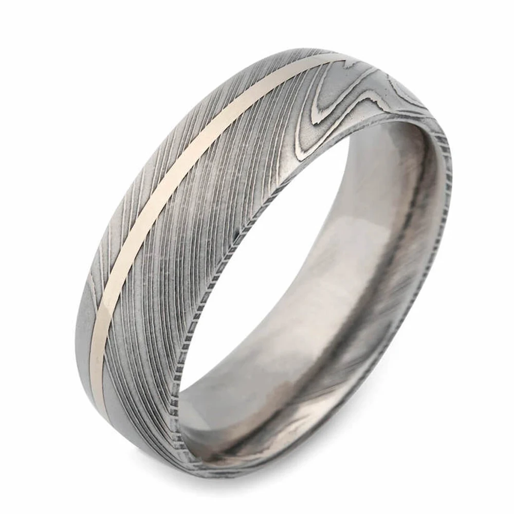 
Top High Quality Comfortable Fit Damascus Steel Rings For Men 