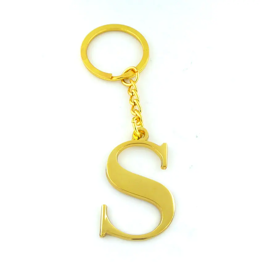 custom metal English alphabet promotional zinc alloy initial letter name keychain