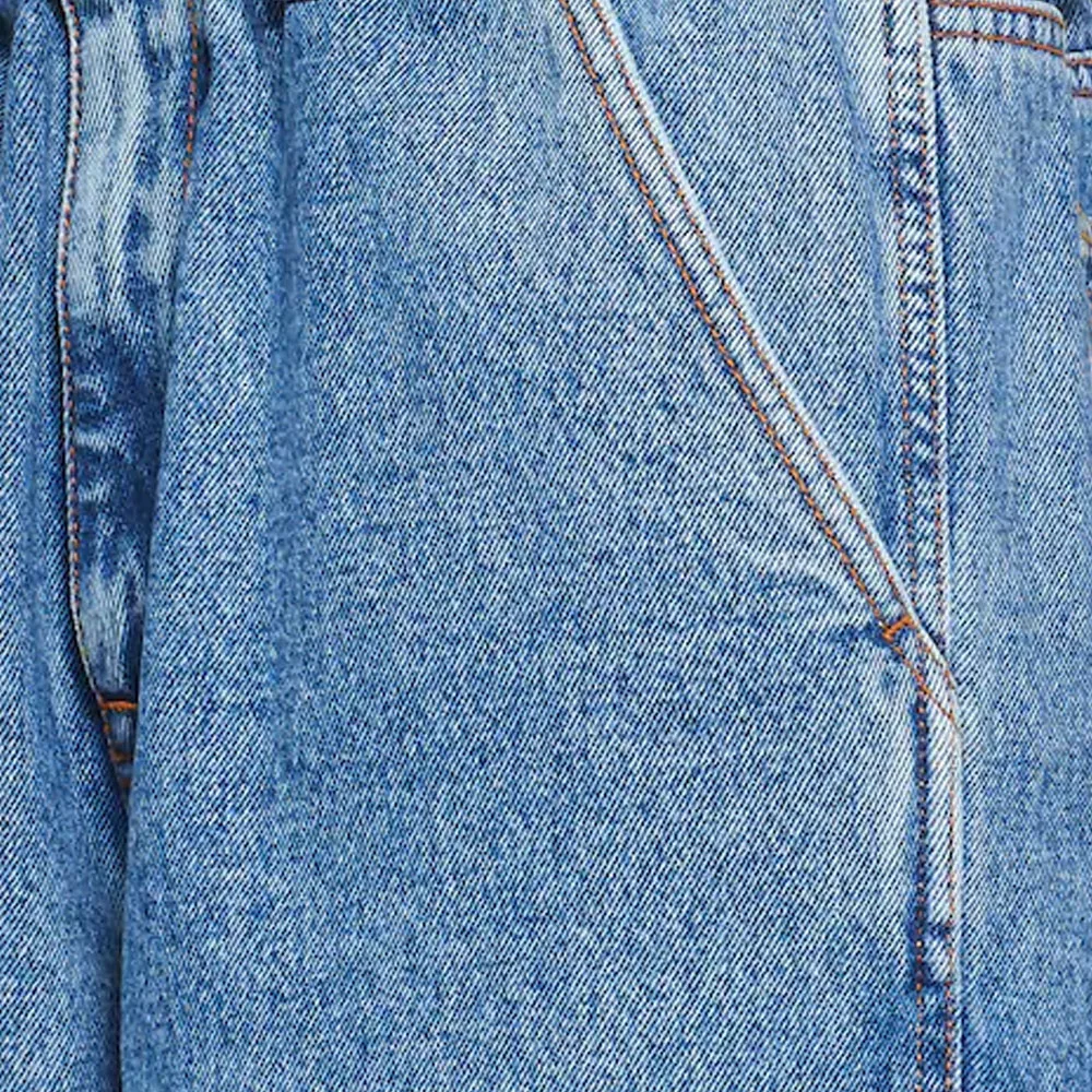 High Street Style Newly Arrived Hot Sale Jean Pant Straight Loose Oversized Embroidered Black 100%Cotton Denim Women Jean Pant