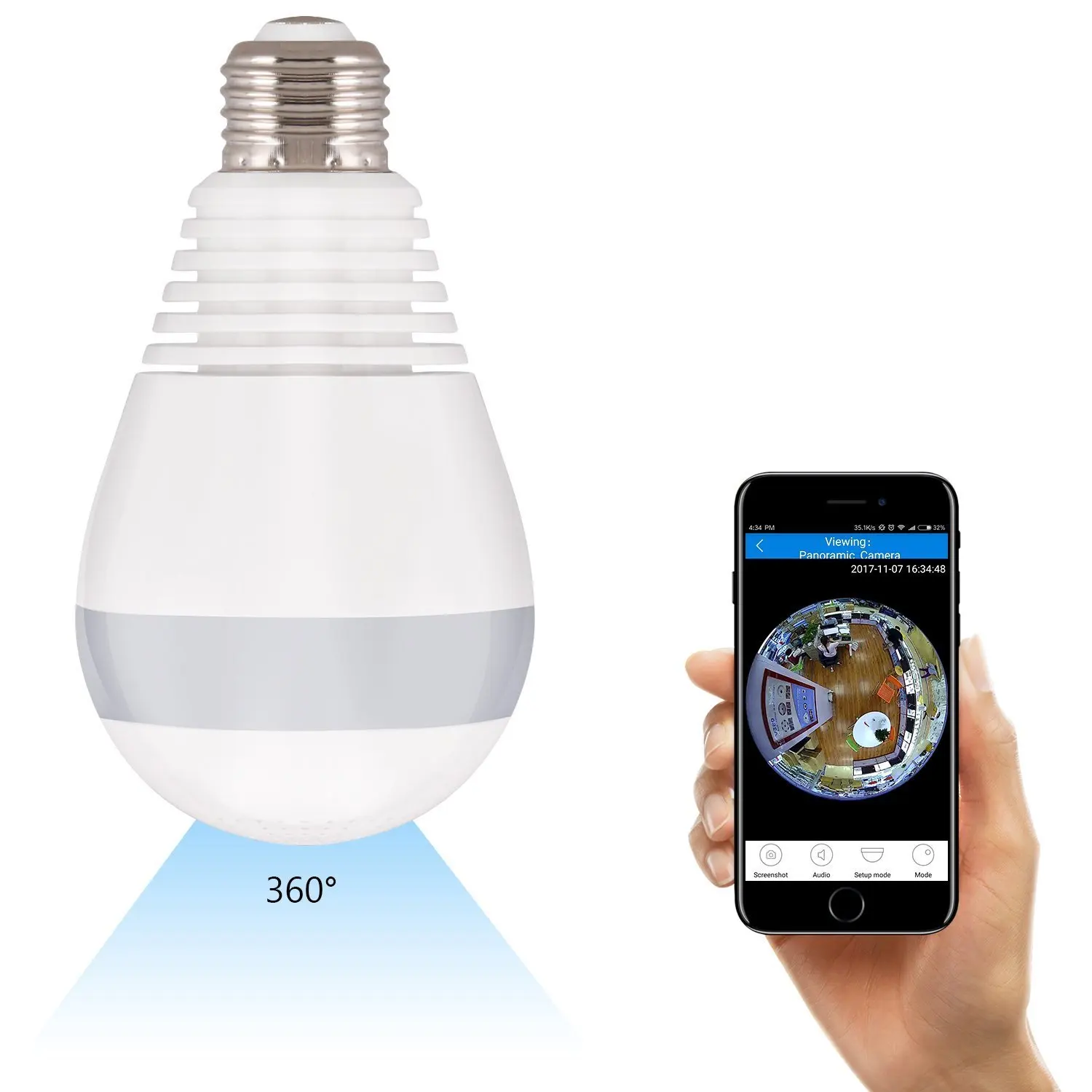 Wifi Camera Security Guard Two Way Audio Hot Sale Full 360 Degree Home security Lamp Hidden Bulb IP Camera