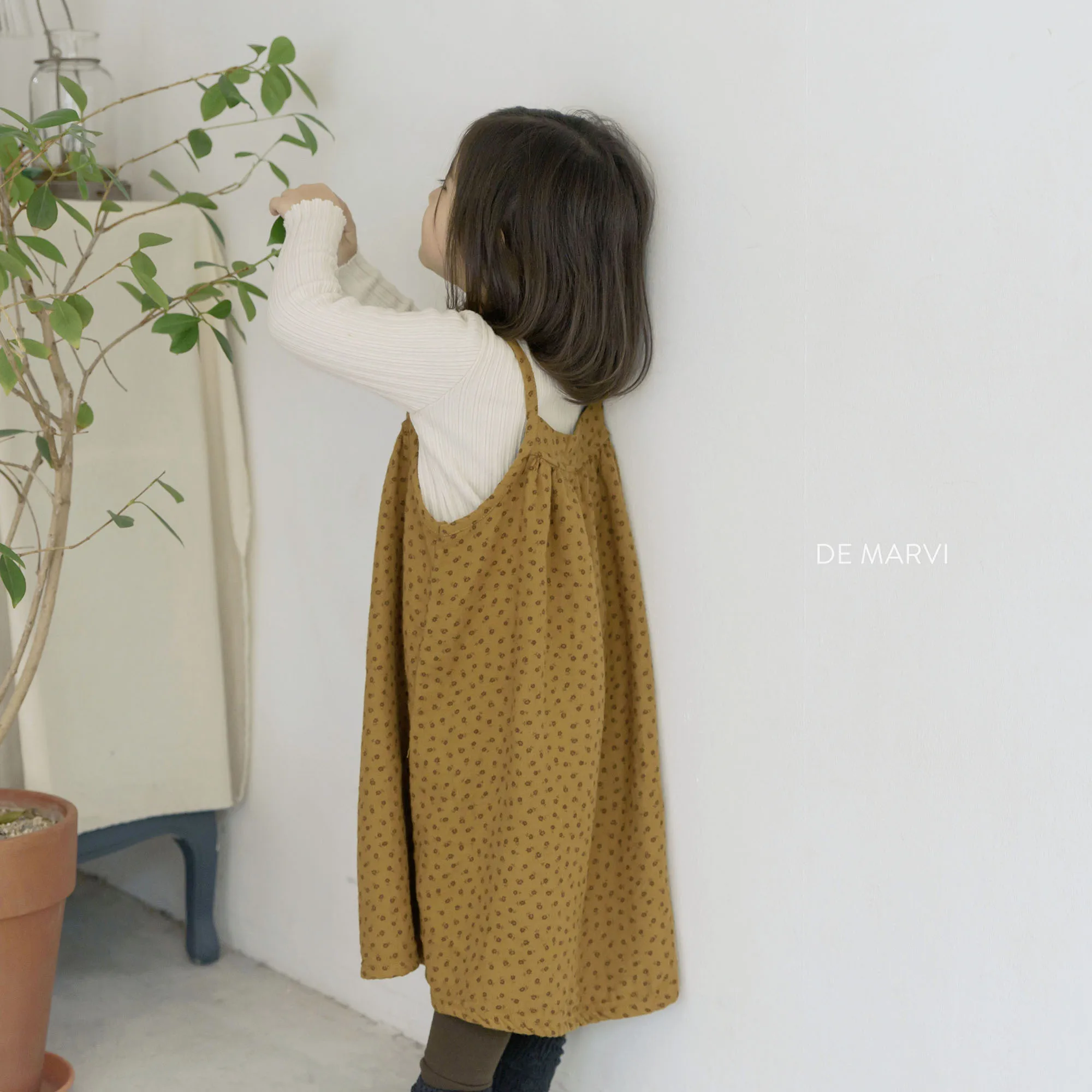 DE MARVI Kids Toddler Sleeveless Flower pattern Dress Girls Layered Dresses Fashion Clothing OEM Wholesale MADE IN KOREA