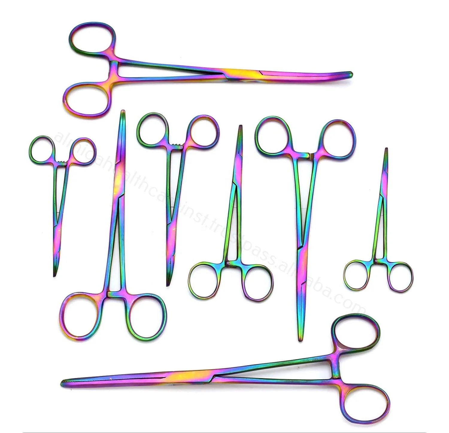Set of 8 Pieces Hemostat Forceps Curved and Straight Stainless Steel