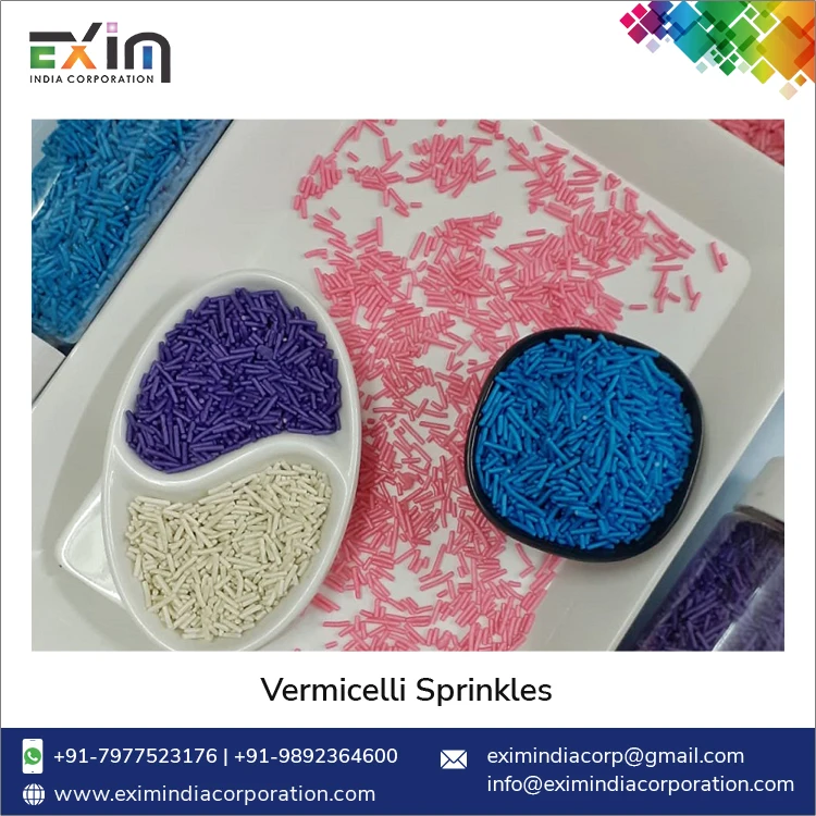 Global Supplier of Bulk Selling Bakery Items Decoration Blue Color Vermicelli Sprinkles at Reasonable Price