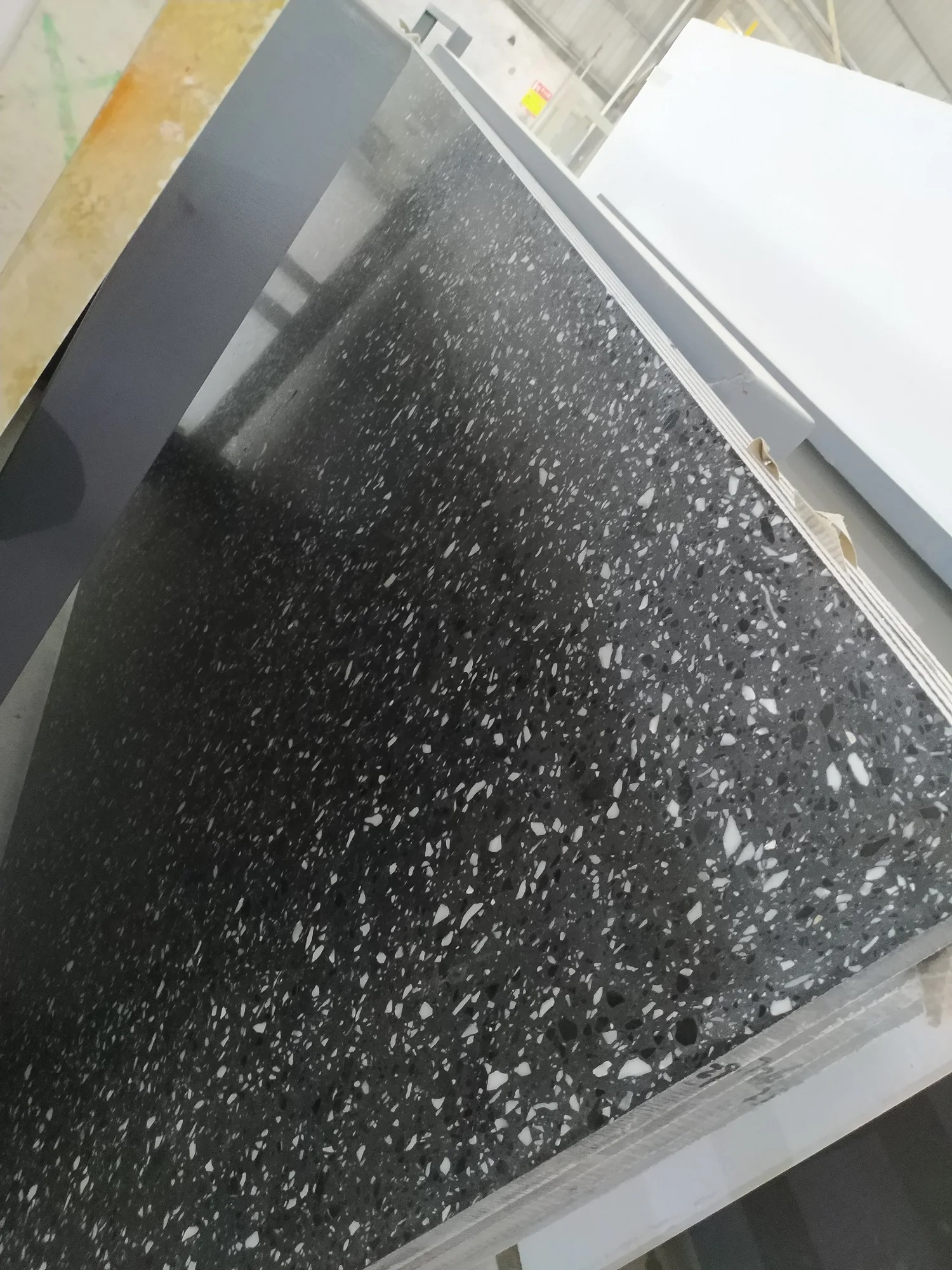 Concrete terrazzo slab modern black pattern design terrazzo table countertop artificial stone for outdoor