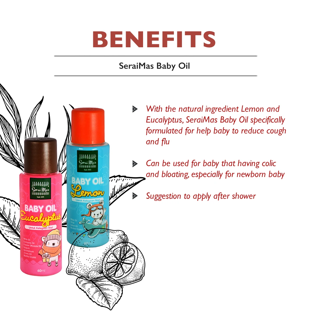 Premium Quality Natural Ingredients Lemon Baby Oil Baby Moisturizing For Babies Have Relieving Soothing Relaxing Effect