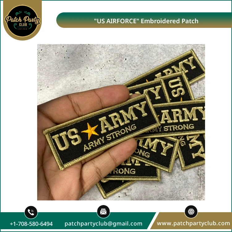 Китайский оригинальный поставщик продает нашивки с вышивкой эмблемы армии США для одежды