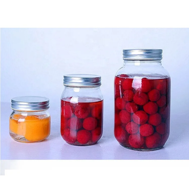 Stock Customized printing Glass Mason Jars for Liquid Jam Food Packing with Food Safety Grade
