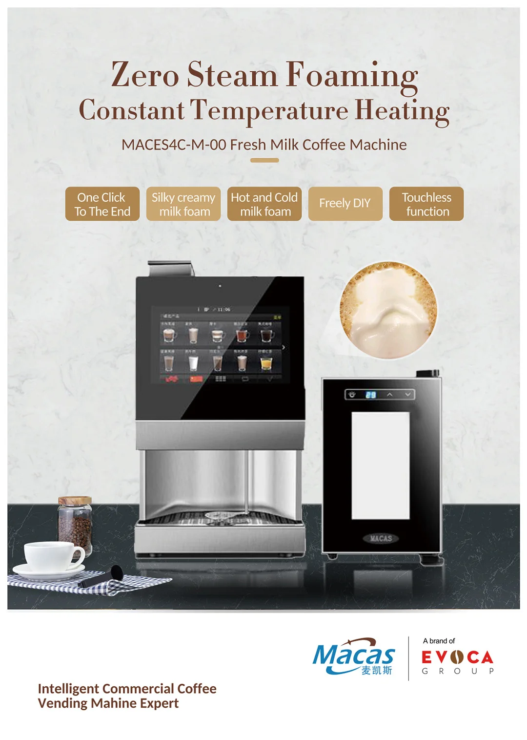 Commercial coffee machine for big office, hotel, cafe shop and restaurant