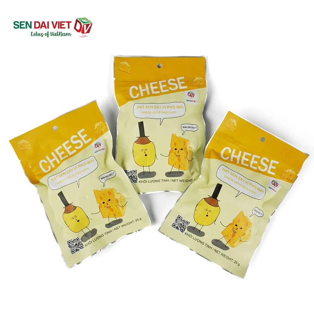OEM Service Hawthorn Berry Snack Food Lotus Seeds chips Cheese Flavor Tasty Fried Seeds Bag  from Vietnam