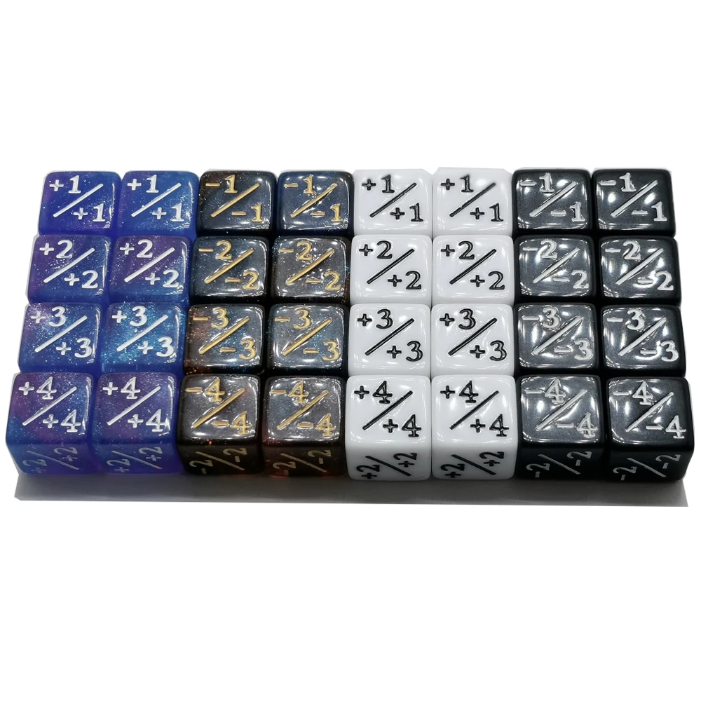 Wholesale 24 pcs Counters Token DiceCustom Addition and Subtraction Dice Plus Minus Dice for Magic The Gathering MTG CCG
