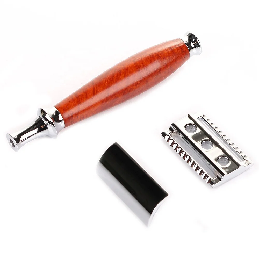 Spolo High Quality Wooden Handle Shaving Razor Double Edge Blade Safety Razor for Male Household Beard Care