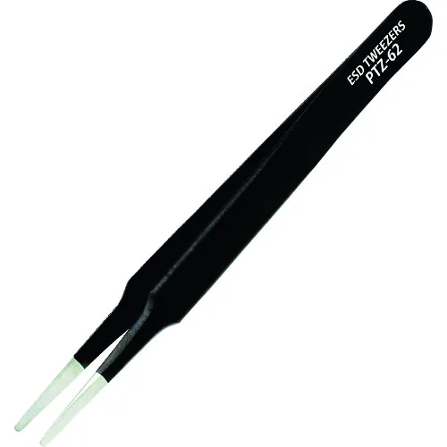 Static dissipative black-coated tweezers Black-Coated
