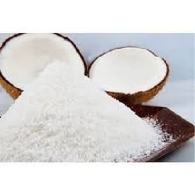 Tropical Desiccated Coconut obtained from natual 100% organic coconut base from fairtrade farmers used for confectionaries