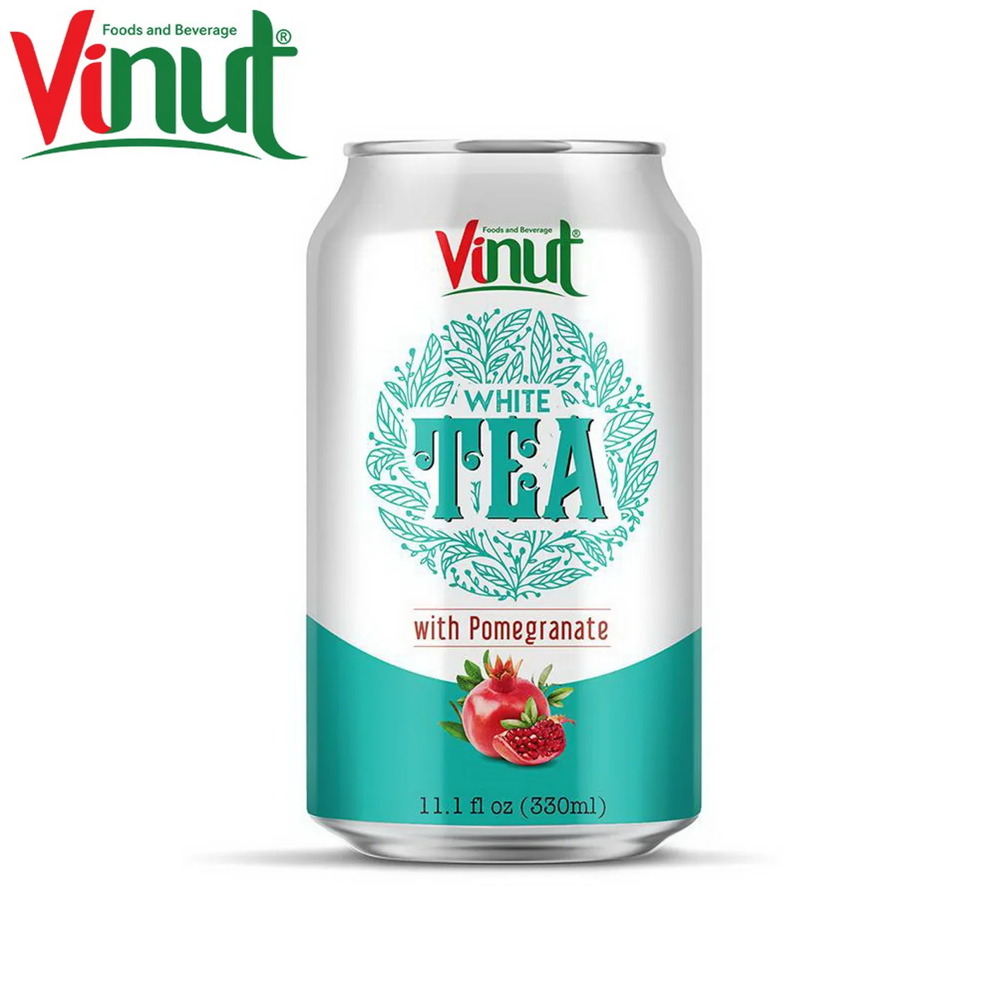 330ml VINUT Sugar-free Can (Tinned) Private Label service White tea with Peach flavour Company in Vietnam
