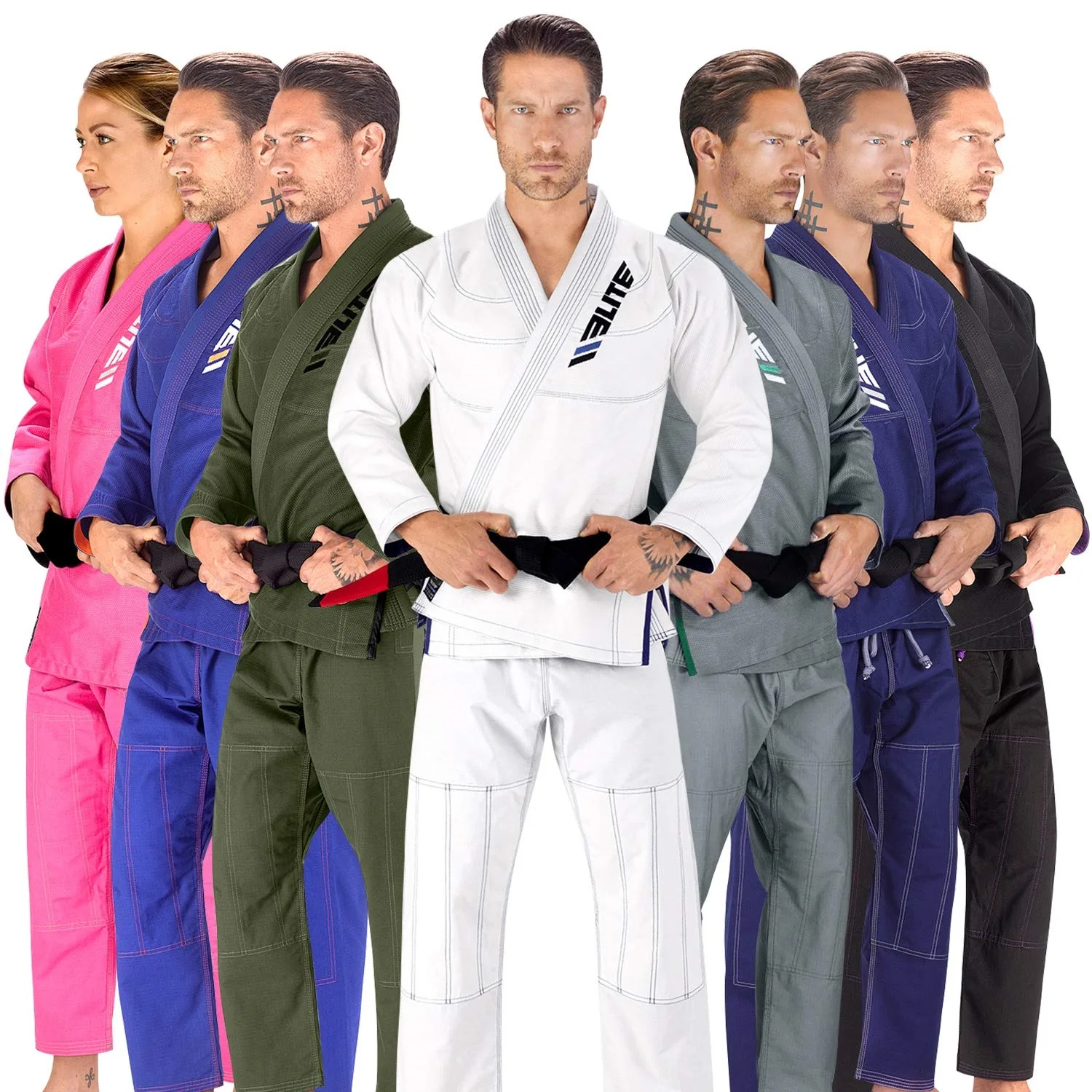 100% хлопок Jiujitsu Униформа белый синий двойной плетеный BJJ Judo GI кимоно дзюдо костюм Дзюдо