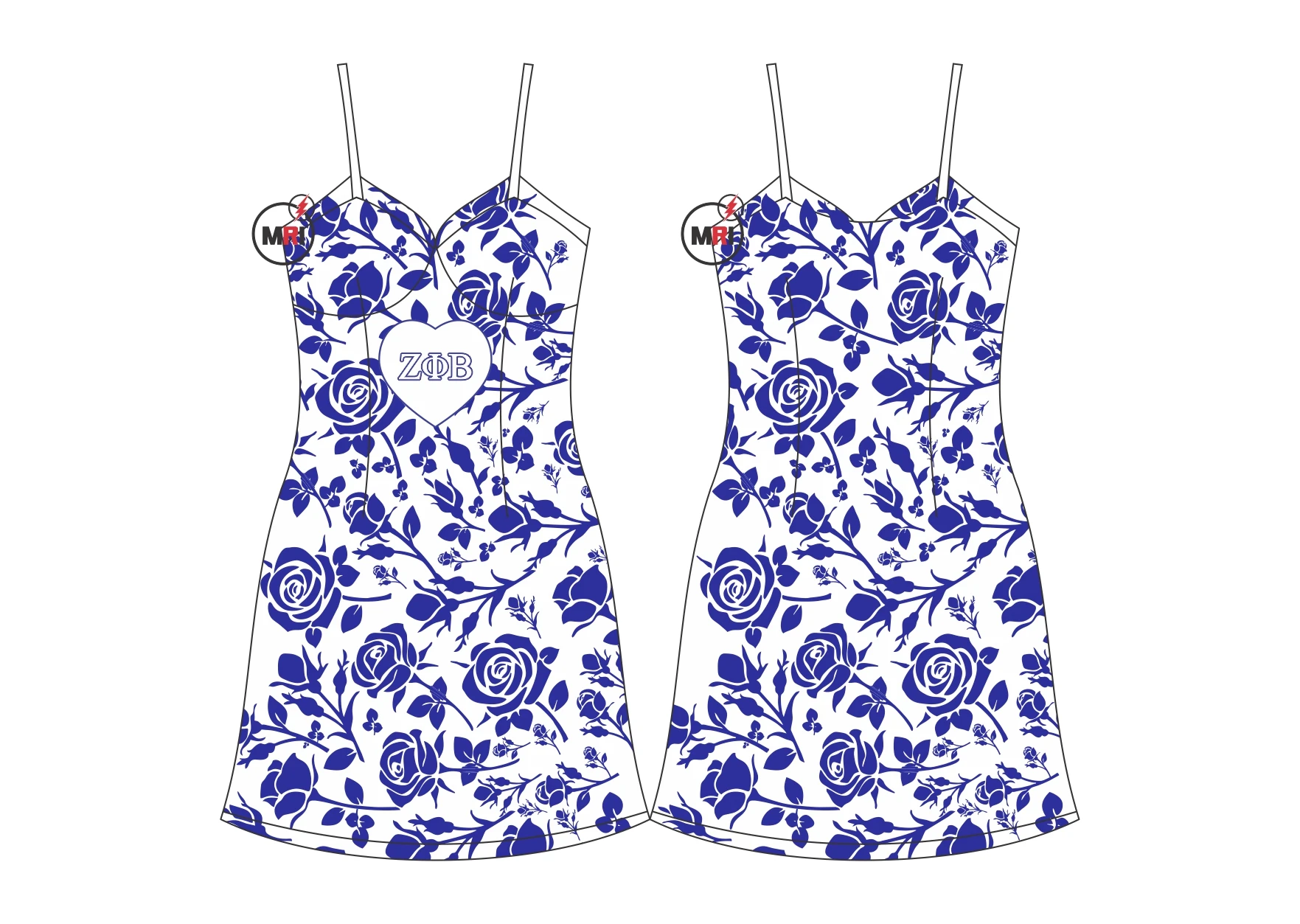 
Zeta Phi Beta Ladies Nighty Dress | Sorority Sublimation Women Satin Nighty Dress 