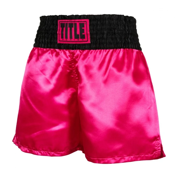 2022 Factory Wholesale Pink color Silk Satin Pink muay thai Shorts mma women girls ladies boxer shorts