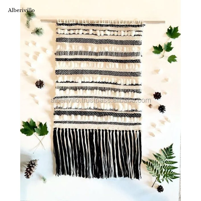 Beautiful Bohemian Handmade Cotton Wall Hanging Hand Woven Decorative Tapestry for Bedroom Indian Design Made in India Wedding