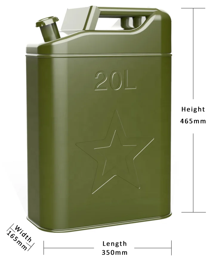 5 Gallon 20L Gas Jerry Can Fuel Steel Tank Green