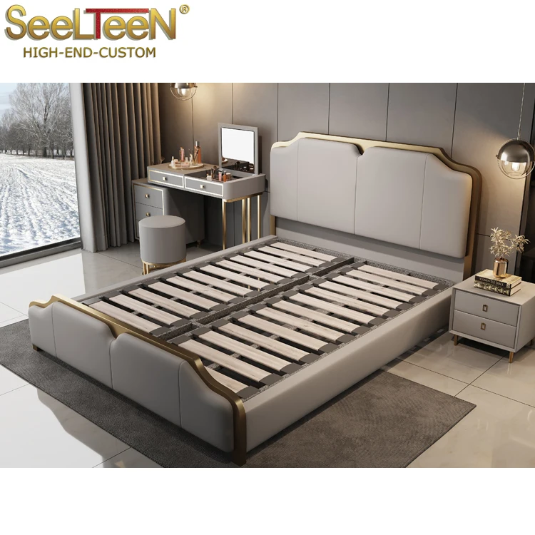 Gold edge luxury hotel bedroom complete customized hotel bedroom sets furniture