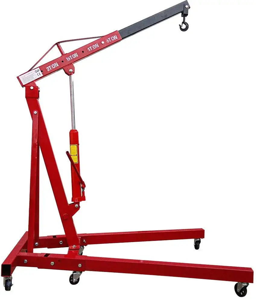 
2 Ton Hydraulic Folding Engine Crane Stand Hoist Lift Jack with Wheels Workshop Hydraulic Use 