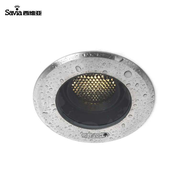 Savia Waterproof IP67 Round Outdoor Garden Corridor Balcony Hotel Shade Ceiling Recessed LED 7W Beam Adjustable Spot Downlight
