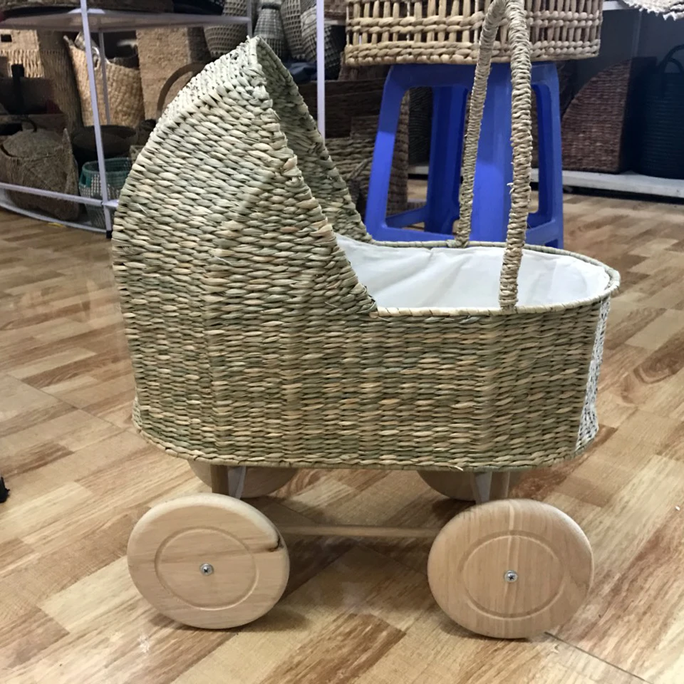 Seagrass Doll Crib Stroller