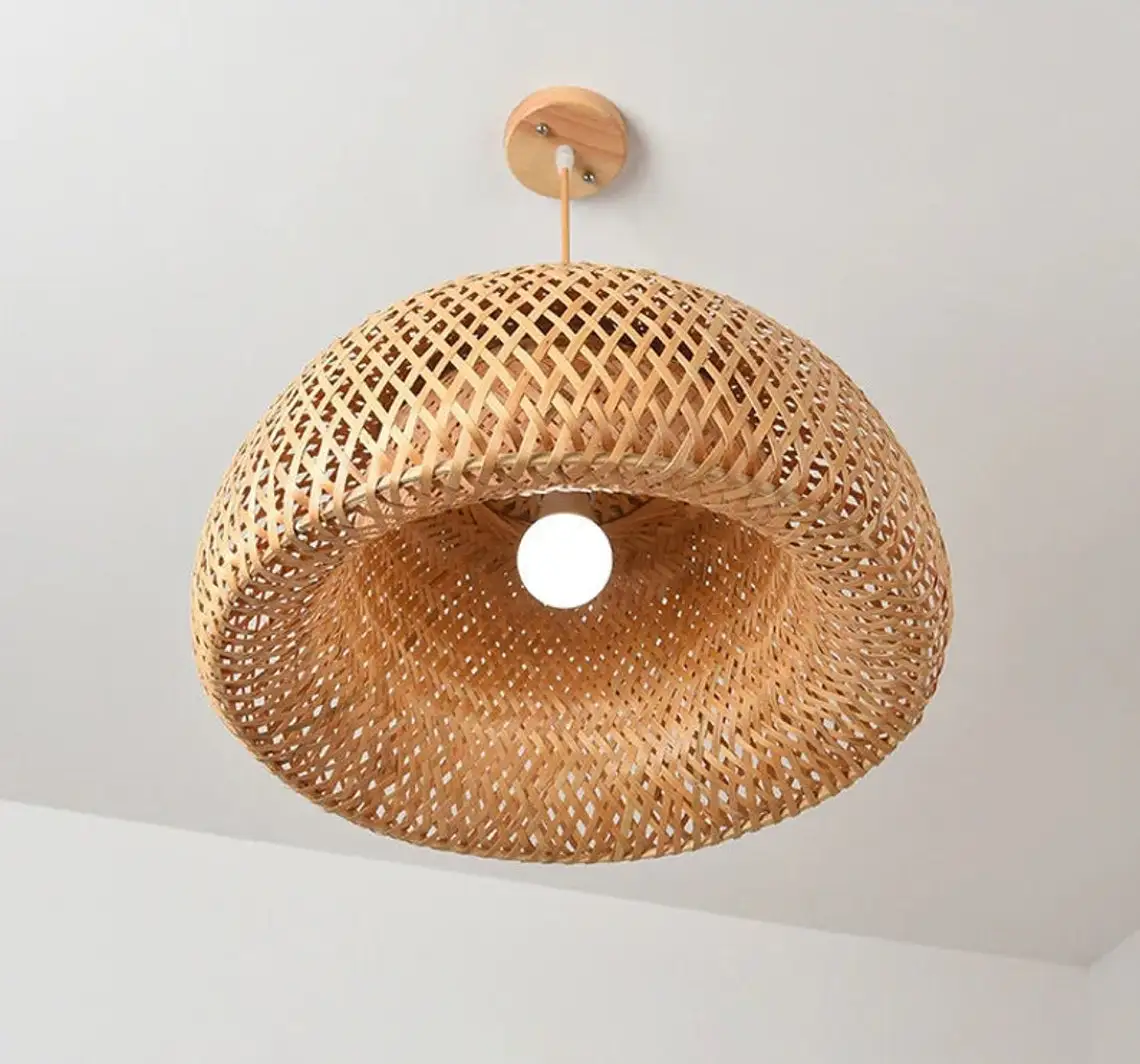 100% bamboo material pendant lights decor lamp woven lamp Nordic style ceiling lighting chandelier for living room