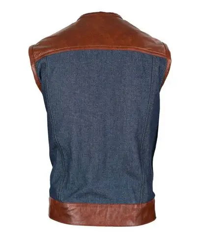 New Style Men Leather Biker Vests Pakistan Supplier Leather Motorbike Vest