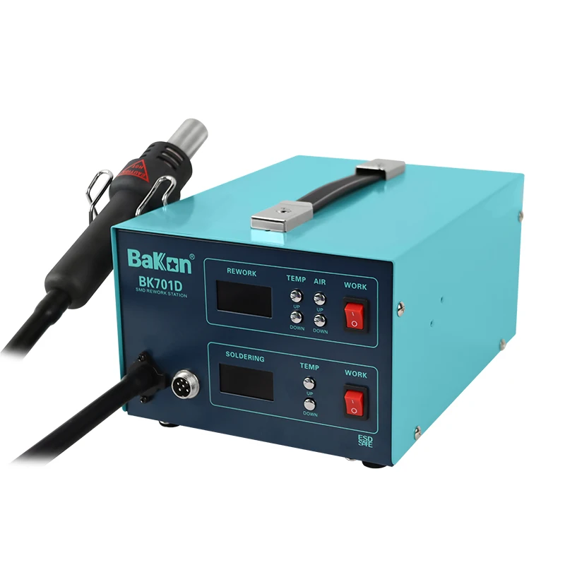 Bakon BK701D Hot Air Auti-static 2 in 1 Double Digital Display Rework Soldering Desoldering Station