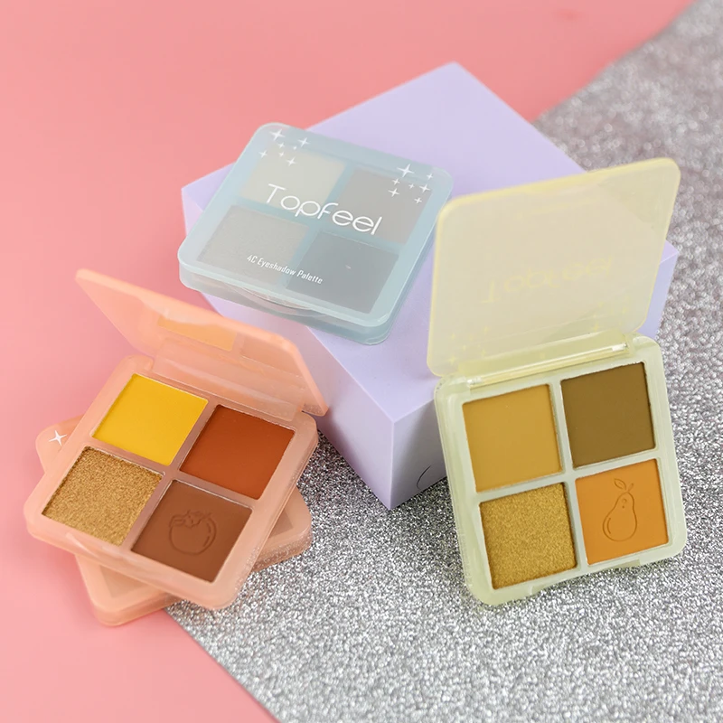 Vegan Eyeshadow Private Label Glitter Eyeshadow 4 Colors Shimmer Makeup Eyeshadow Palette Custom