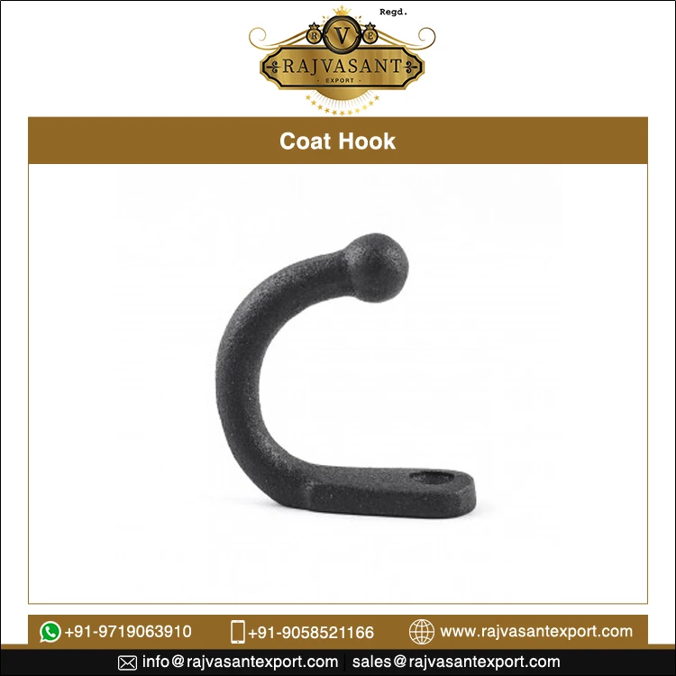 New Arrival Best Design Wall Mounted Bathroom Door Key Coat Hook Hanger Hooks & Rails Cast Iron Metal Modern All-season Support
