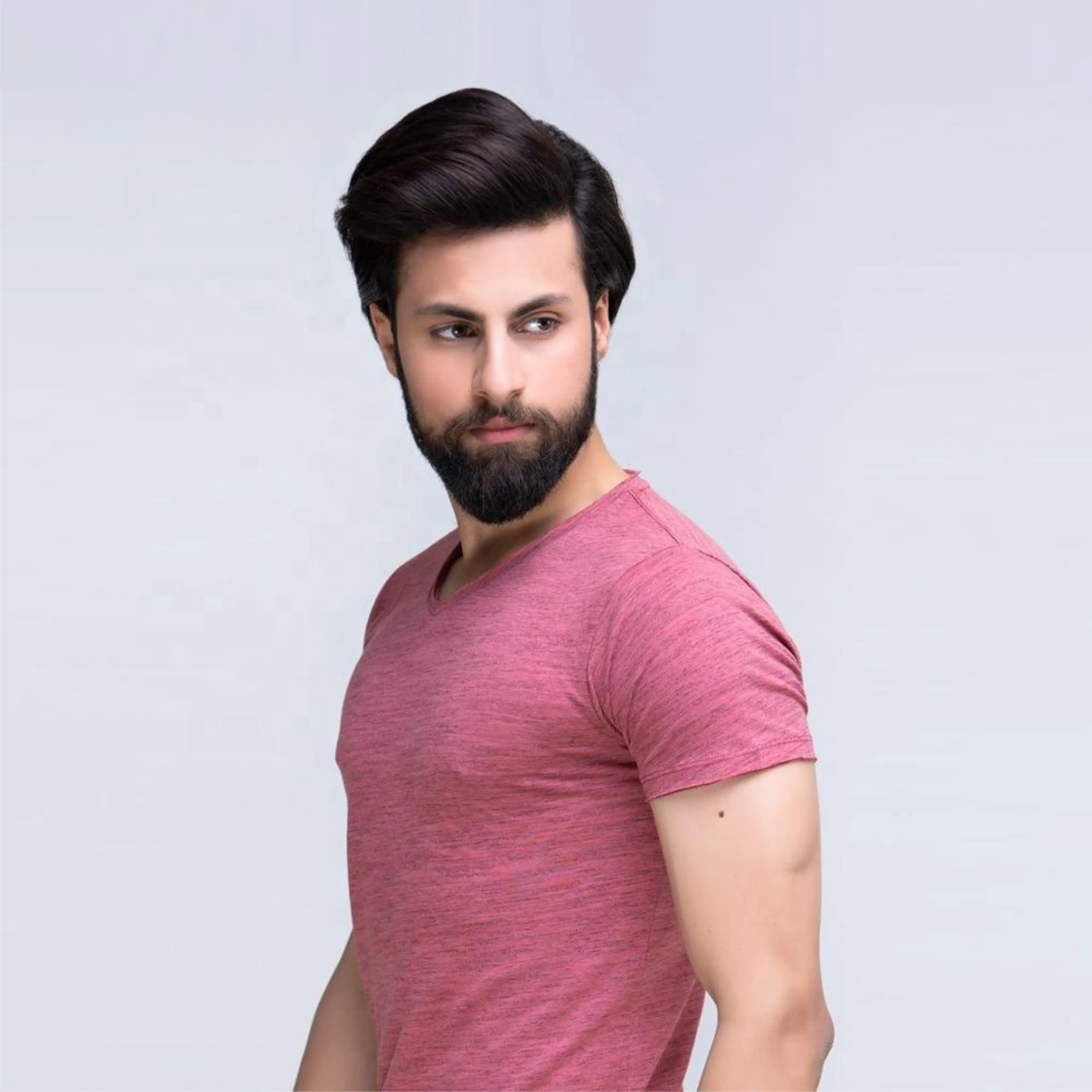 2019 new arrival OEM high quality bamboo V neck plain sports t shirt for men