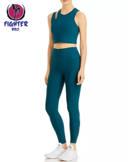 Women Girls Elastic High Waist Yoya Pants Geometry Printing Fitness Running Pants Mesh Trousers Leggings Bra