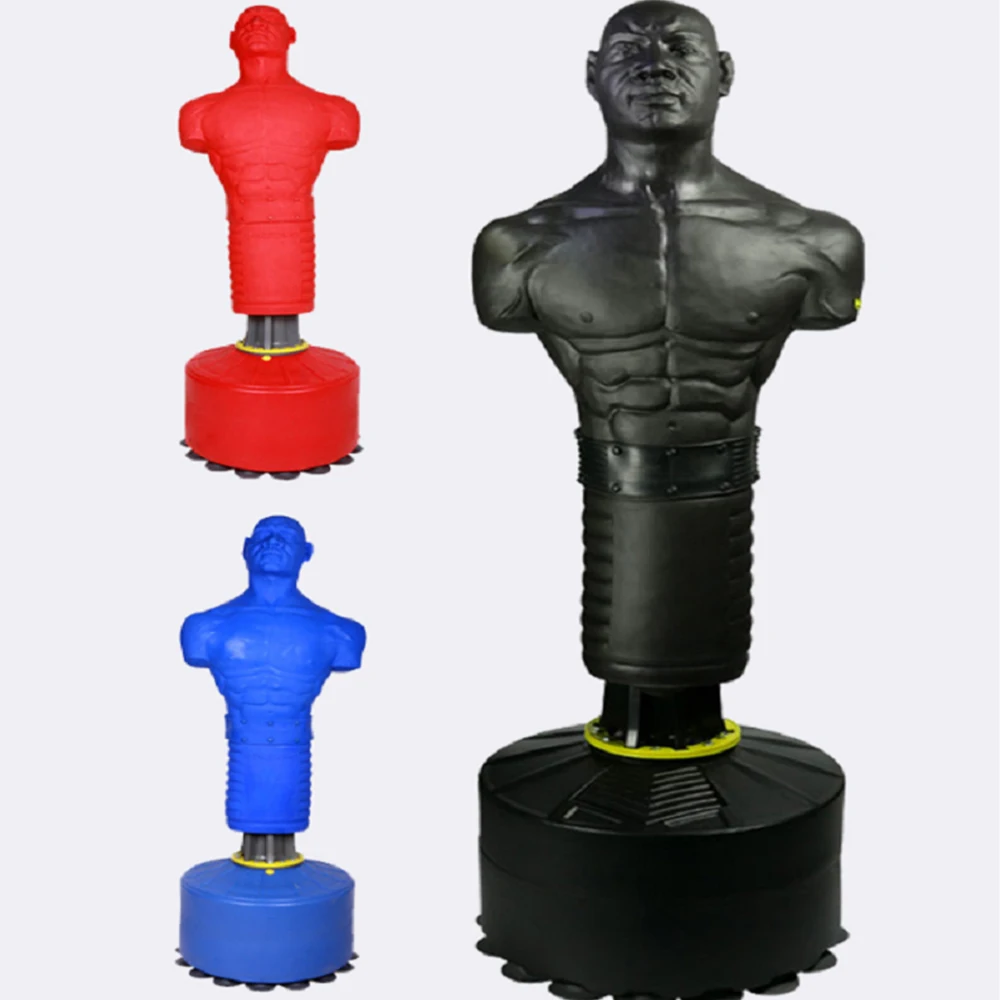 Black Professional Silicone Boxing Man Dummy Bob MMA Dummy High Quality PU Leather Punching Bag