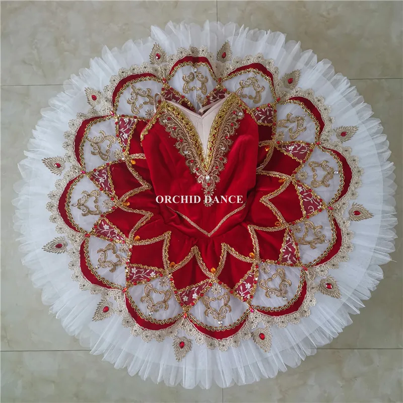 Высокое качество изготовление размеров под заказ 12 балетная одежда для сценических выступлений красный профессиональная балетная юбка пачка для взрослых